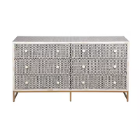 Commodes Artisanales Traditionnelles Peintes à la Main Écologiques avec Incrustation de Nacre Personnalisable de Haute Qualité et Design de Logo Personnalisé