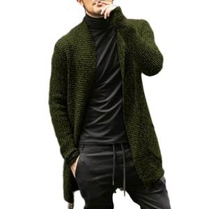 Bata larga de moda para hombre, cárdigan transpirable de lana tejida, sudaderas con capucha, sudaderas con capucha de felpa francesa para entrenamiento al aire libre, sudaderas en blanco para hombre transpirables - Product Image 2