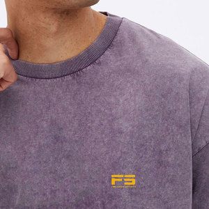 Lightweight 100% Cotton Breathable Eco-Friendly Quick Dry Acid Wash <b>T</b>-<b>Shirt</b>-Perfect Daily Wear Casual Streetwear for Men - Product Image 5