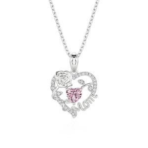 จี้รูปหัวใจ Jeulia Rose สำหรับคุณแม่ ทำจากเงินแท้ ของขวัญสำหรับชาวคริสต์ - Product Image 1