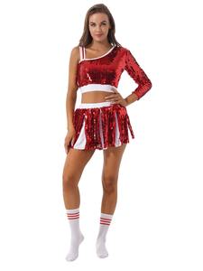 Ensembles de jupes de cheerleading pour filles, costumes de pom-pom girls sans manches, costumes imprimés 100% polyester pour uniformes adultes - Product Image 5