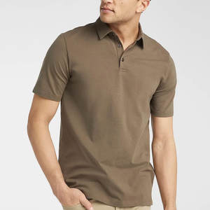 Polo de manga corta con cuello levantado de alta calidad, Polo Unisex liso, camiseta Polo, camiseta bordada de algodón suave con logotipo - Product Image 1