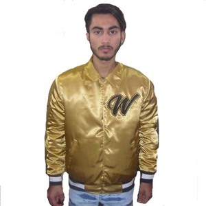 College Blank Embroidery Bulk Wholesale Custom Reversible Plus Size <b>Mens</b> Varsity <b>Baseball</b> Bomber Satin Polyester <b>Jacket</b> - Product Image 6