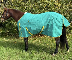 Manta Premium Transpirable para Caballo con Cubrecuello Desmontable, Lona Ripstop para Verano, Protección Solar y contra Moscas - Product Image 1