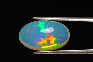 Pierre précieuse d'opale éthiopienne véritable-Gemmes d'opale en nid d'abeille de forme ovale-Pierre polie lisse arc-en-ciel pour bijoux - Product Image 3
