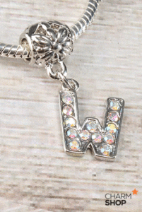 Pendentifs et breloques A3shop, lettre W, breloque en perles de strass - Product Image 1