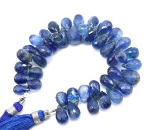 Cuentas de Cianita Azul Facetadas de Alta Calidad en Forma de Gota de 6 Pulgadas, Cuentas de Piedras Preciosas Naturales para la Fabricación de Joyas - Product Image 4