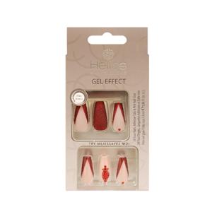 Uñas artificiales con purpurina roja - Product Image 1