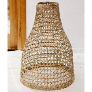 Fait à la main moderne jonc de mer abat-jour lumière pendentif Vietnam rustique jardin décor à la maison pour magasin affichage cadeau artisans minimaliste - Product Image 1