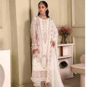 Colección de gasa bordada Ramsha Vol F27 vestidos de fiesta indios y paquistaníes para mujeres damas gasa Shalwar Kameez - Product Image 3