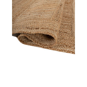 Tapis en jute et chanvre tissés à plat, patchwork beige et marron, Nomadic Threads, pour usage domestique - PDJT-115 - Product Image 2