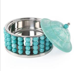 Casserole ronde en émail bleu Hotpot Casseroles de conception personnalisée pour la maison Hôtel Buffet avec chauffe-plat chauffe-plats - Product Image 1