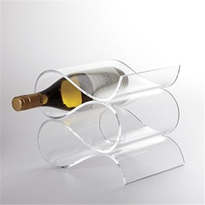 Support à vin en acrylique transparent pour une bouteille, présentoir autoportant pour bar et hôtel - Product Image 1