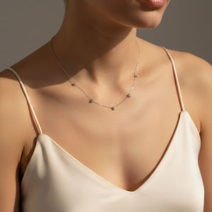 Collar de Lujo para Mujer con Diamante Cultivado en Laboratorio de Corte Brillante Redondo de 1.50CTW, Chapado en Oro de 9k, Engastado en Bisel, Color E, Certificado IGI - Product Image 6