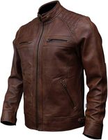 Vestes en cuir pour homme de qualité supérieure Veste de motard en cuir d'armure de buffle naturelle de qualité supérieure Marron