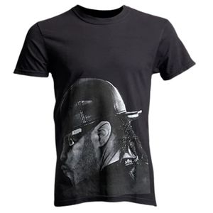 T-shirt graphique Stacktober pour hommes et femmes, impression artistique de portrait sombre, coton noir, streetwear créatif - Product Image 1