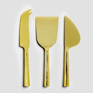 Ensemble de service de gâteau en acier inoxydable, poignée de brindille en miroir doré, placage d'argent avec un Look Simple, outils de service pour mariage - Product Image 3