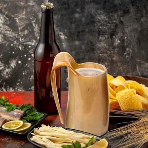 Horn <b>Mug</b> <b>for</b> <b>Men</b> and Women Genuine Indian Handcrafted Viking Horn Cup Original Medieval 20 Oz Stein Ox Drinking Horn Tankard - Product Image 5