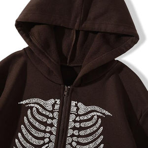 Vente en gros de matériel de haute qualité sweat à capuche zippé avec strass pour hommes 2025 nouveauté sweats à capuche zippés avec strass pour hommes - Product Image 4