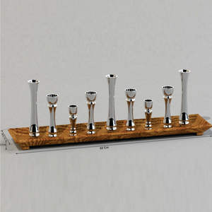 Candelabro de aluminio alto de 5 brazos, candelabro de Metal, Color plateado, decorativo hecho a mano para decoración de boda - Product Image 3