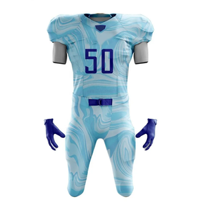 Uniformes de fútbol americano de diseño personalizado que absorbe la humedad, conjuntos de uniformes transpirables de entrenamiento de calidad superior - Product Image 4