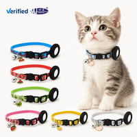 Schattig fruitprint AirTag kattenhalsbandje met bel en bedel, afneembaar veiligheidskattenhalsbandje Ming Jia