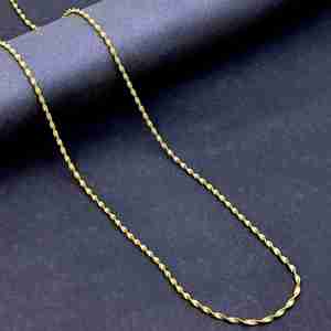 Collier en chaîne torsadée plaqué or micro 14K 18K 24K en gros, design de chaîne moderne, chaîne tendance, collier en chaîne de style torsadé - Product Image 2