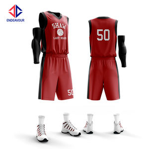 Ensemble maillot et short de basket-ball durable et léger pour adulte avec sublimation couleur pour l'entraînement en équipe et l'utilisation en tournoi - Product Image 1