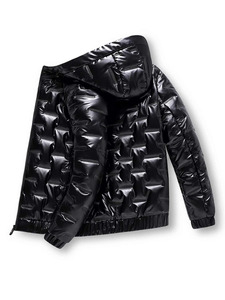 Chaqueta de Plumón Personalizada de Alta Calidad para Hombre, 100% Poliéster, Diseño Acolchado, Chaqueta Cortavientos con Capucha Desmontable para Invierno - Product Image 6
