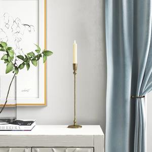 Chandelier unique à base hexagonale en or, grand et mince bougeoir en métal rustique - Product Image 6