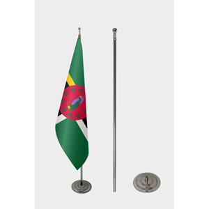 Customizable Digital-Printed Indoor Pennant <b>Flag</b> with Aluminum <b>Pole</b> <b>for</b> Display-Dominica Official - Product Image 2
