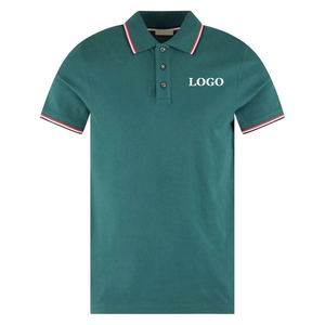 Vente chaude 2025 été mode couleur unie sonnerie personnalisé coton Polyester tissu hommes polos - Product Image 1