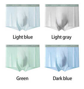 [4 pièces par boîte] hommes glace soie sans couture été Boxer sous-vêtements respirant durable en gros adulte mi-taille grande taille - Product Image 4