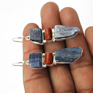 Precio al por mayor de alta calidad, Plata de Ley 925, piedra preciosa de ojo de tigre, Pendientes colgantes de estilo clásico, joyería hecha a mano, proveedor a granel - Product Image 3