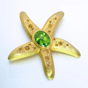 Vintage 18K chapado en oro amarillo hecho a mano personalizable diamante citrino joyería de moda para mujer hecho de aleación de metal IGI - Product Image 4