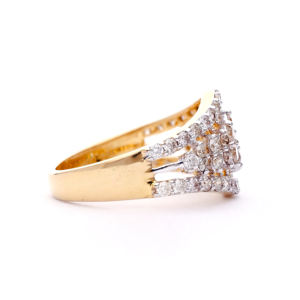 Anillo de Diamantes Dorado de Moda con Diseño de Puente Único para Joyería de Novia - Product Image 4