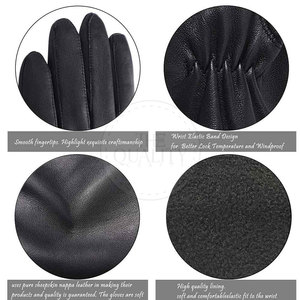 Gants en cuir imperméables à écran tactile Gants en cuir à doigts entiers Gants en cuir pour hommes à la mode - Product Image 6