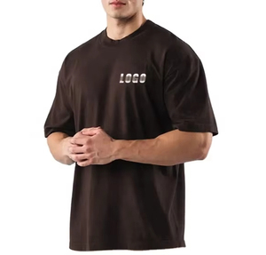 2024 article le plus vendu de l'été en gros personnalisé votre logo de marque 100% coton blanc hommes t-shirt coupe unie hommes T-shirts stock - Product Image 1