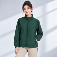 Blouson Léger Coupe-Vent Imperméable Col Montant 100% Polyester Style Décontracté Chic Homme Femme Usage Quotidien Polyvalent