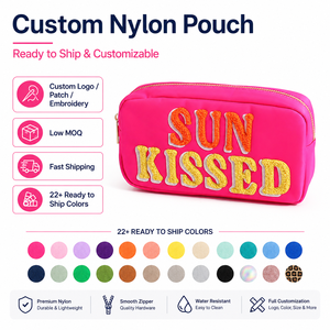 Sac Cosmétique en Nylon Grand Multicolore en Stock Sans MOQ avec Fermeture Éclair, Trousse de Toilette Organisateur pour Femmes, Filles, Cadeau, Pochette de Maquillage - Product Image 6