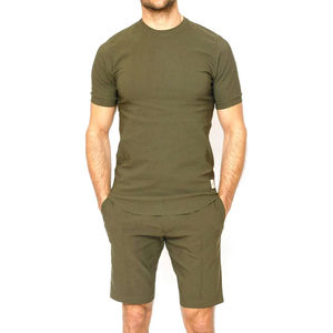 Conjunto de Verano para Hombre de Alta Calidad, Hecho a Medida, Talla Grande, Camiseta de Manga Corta y Pantalones Cortos, Estilo Casual con Estampado, Transpirable, Color Sólido - Product Image 3