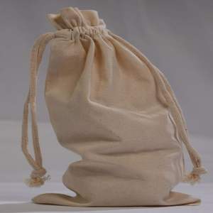 Sac à main de luxe écologique 100% coton lin sac à poussière fermeture éclair vente en gros mousseline chaussure vêtements emballage pochette à cordon Beige - Product Image 2