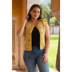 <b>Women's</b> Floral Print Puffer Vest <b>Knitted</b> <b>Waistcoat</b> with Embroidery Vintage Decoration for Spring Winter Parties Outer Wear - Product Image 5