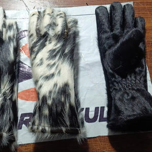 Animal Fur Touch Screen Durable <b>Gloves</b> for Cycling Winter Sports Breathable Thermal Unisex Opera Length - Product Image 1