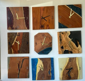 Horloge murale moderne en résine époxy 2025-Décor d'art unique fait à la main, décoration de luxe pour la maison et le bureau (vente en gros en vrac) - Product Image 6