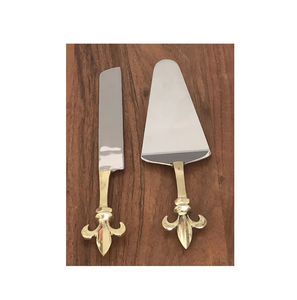Cuchillo y servidor de latón para el producto más vendido Mango popular Servidor de pastel de bodas y juego de cuchillos de pan - Product Image 1