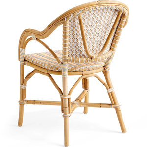 Sillón de Ratán Vintage para Interiores y Exteriores, Silla de Comedor de Mimbre, Muebles de Ratán Natural para Patio, Terraza, Cafetería, Bistro, Restaurante - Product Image 3