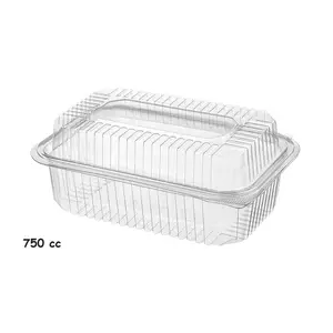 In Stock Packaging Boxes Plastic Leakproof Container with Camber Lid 750cc Best Quality Disposable Plastic Boxes for Food Trays