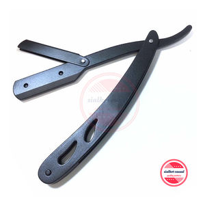 Rasoir de barbier à lame unique en acier inoxydable | Rasoir de rasage professionnel pour Salon de coiffure avec Logo personnalisé gravé/imprimé - Product Image 1