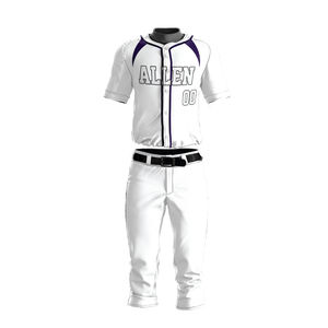 Tenue de baseball en maille premium cousue pour adulte, ensembles d'équipe athlétique, tailles personnalisées, respirante, coupe professionnelle, grande taille, antibactérienne, séchage rapide - Product Image 4